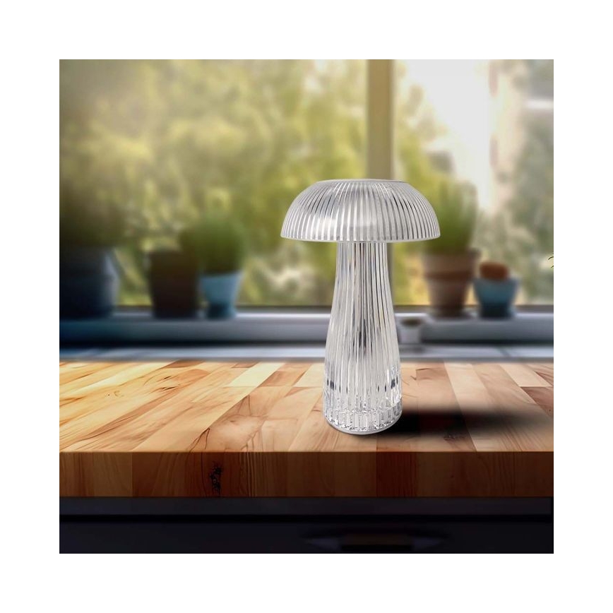 LED Hämardatav laetav puutetundlik laualamp LED/1W/5V 3000-6000K 1800 mAh läbipaistev