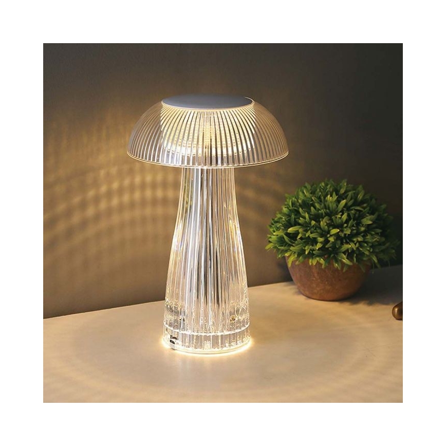 LED Hämardatav laetav puutetundlik laualamp LED/1W/5V 3000-6000K 1800 mAh läbipaistev
