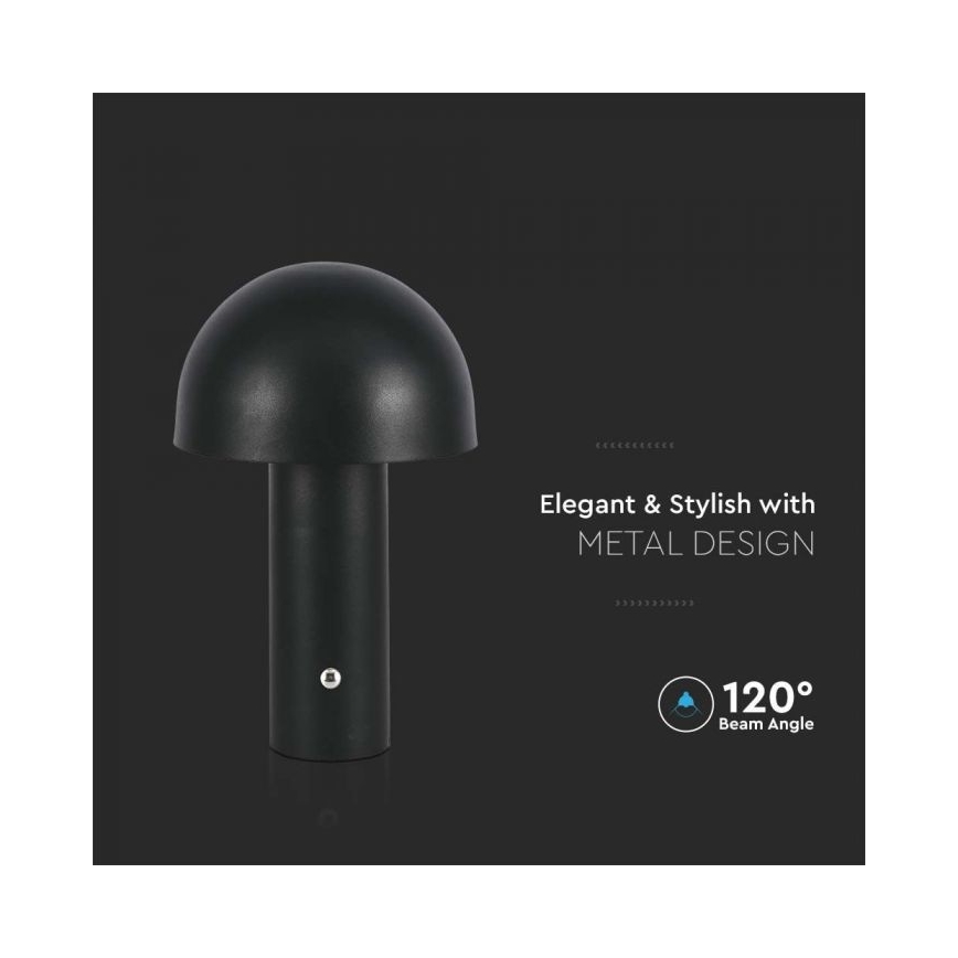 LED Hämardatav laetav puutetundlik laualamp LED/1W/5V 3000-6000K 1800 mAh must