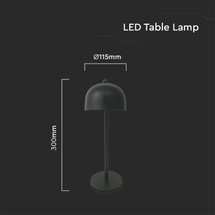 LED Hämardatav laetav puutetundlik laualamp LED/1W/5V 3000-6000K 1800 mAh must