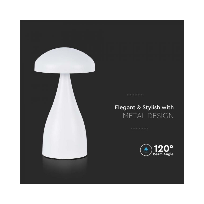 LED Hämardatav laetav puutetundlik laualamp LED/1W/5V 3000-6000K 1800 mAh valge