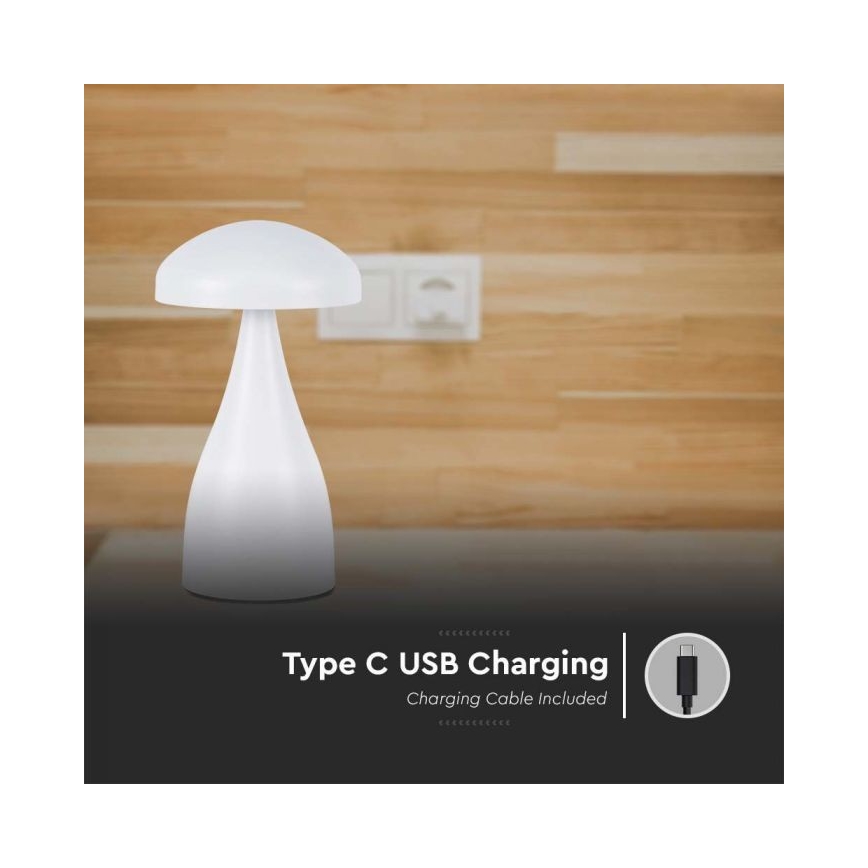 LED Hämardatav laetav puutetundlik laualamp LED/1W/5V 3000-6000K 1800 mAh valge