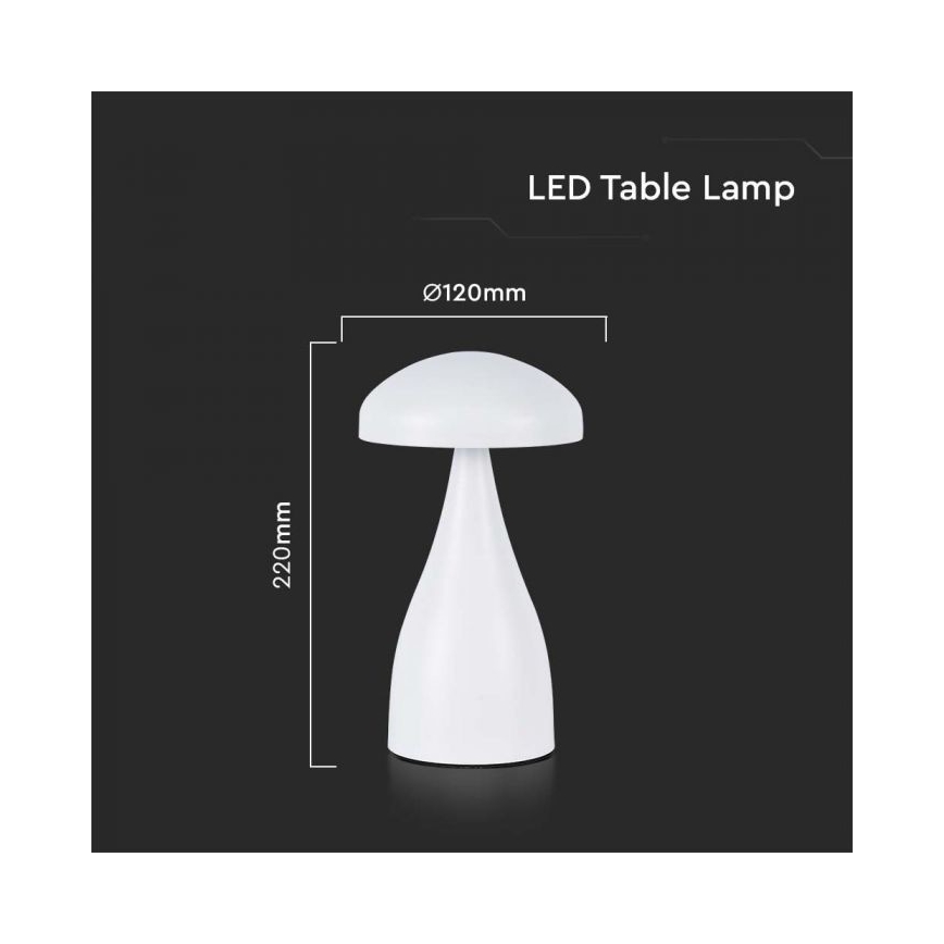LED Hämardatav laetav puutetundlik laualamp LED/1W/5V 3000-6000K 1800 mAh valge