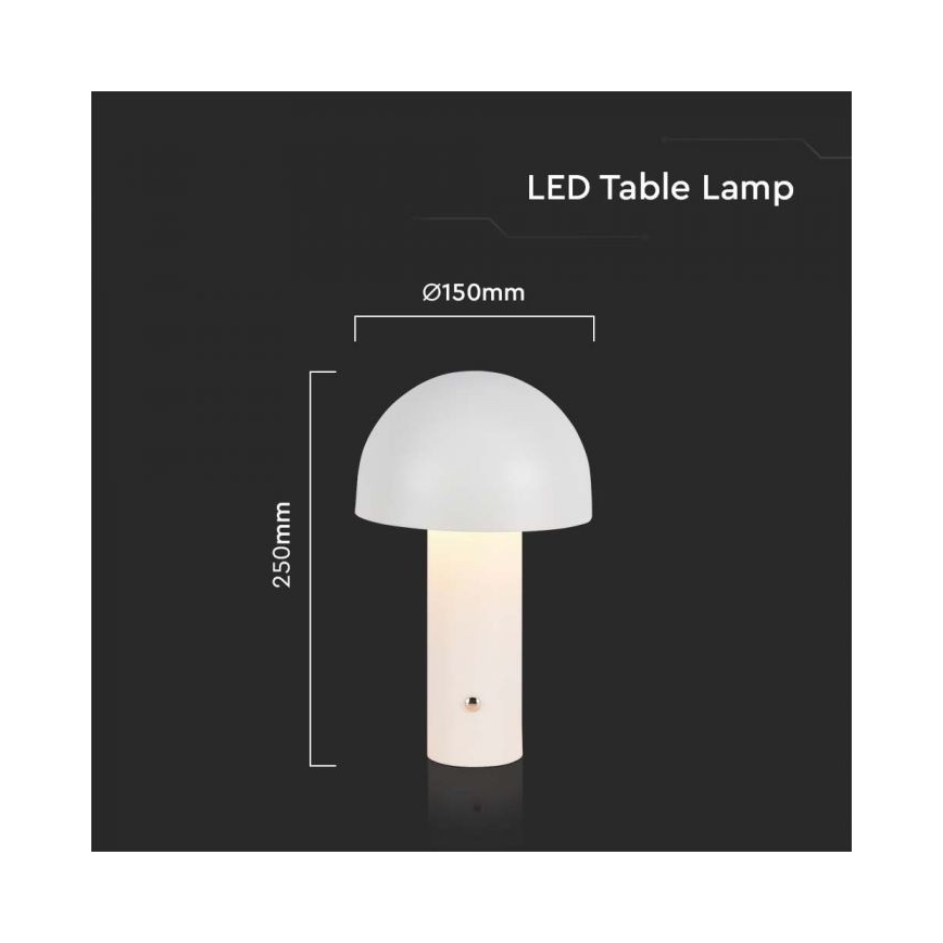 LED Hämardatav laetav puutetundlik laualamp LED/1W/5V 3000-6000K 1800 mAh valge