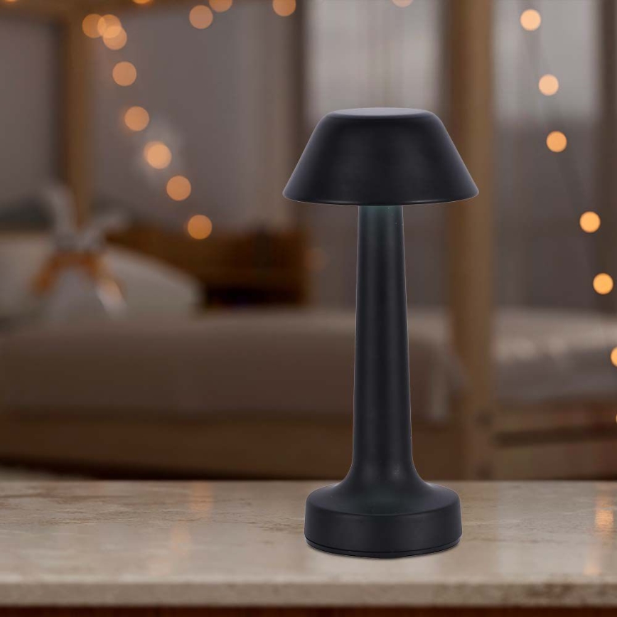 LED Hämardatav laetav puutetundlik laualamp LED/1W/5V 3000-6000K 1800 mAh must