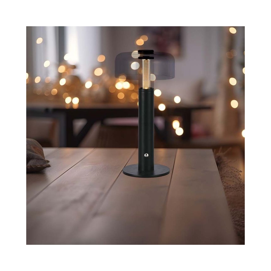 LED Hämardatav laetav puutetundlik laualamp LED/1W/5V 3000K 1800 mAh must