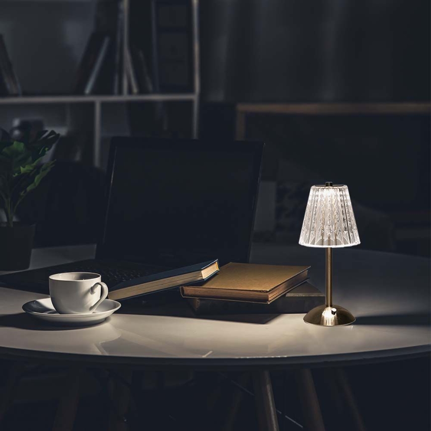LED Hämardatav laetav puutetundlik laualamp LED/2,4W/5V 3000-6000K 1800 mAh läikiv kroom