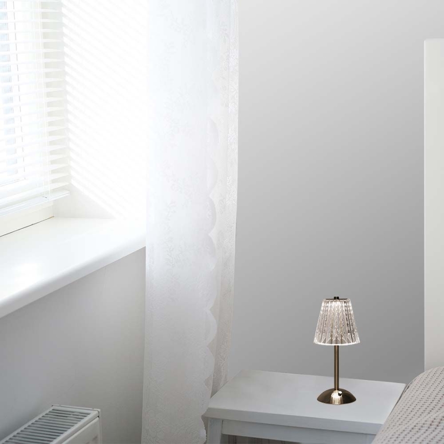 LED Hämardatav laetav puutetundlik laualamp LED/2,4W/5V 3000-6000K 1800 mAh läikiv kroom