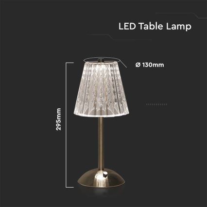 LED Hämardatav laetav puutetundlik laualamp LED/2,4W/5V 3000-6000K 1800 mAh läikiv kroom