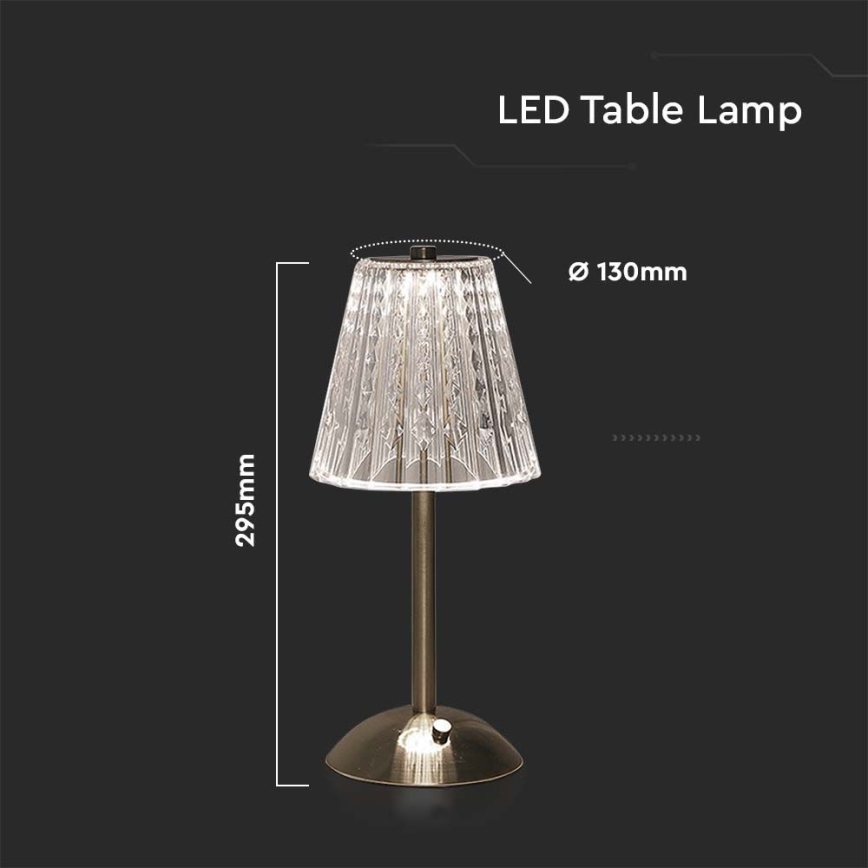 LED Hämardatav laetav puutetundlik laualamp LED/2,4W/5V 3000-6000K 1800 mAh läikiv kroom