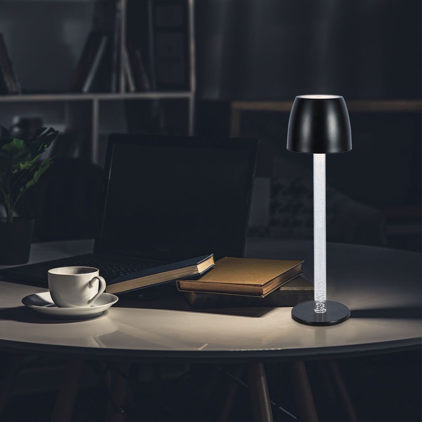 LED Hämardatav laetav puutetundlik laualamp LED/3W/5V 3000K 1800 mAh must