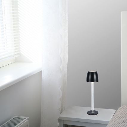 LED Hämardatav laetav puutetundlik laualamp LED/3W/5V 3000K 1800 mAh must