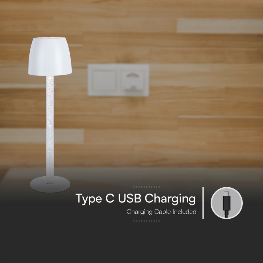 LED Hämardatav laetav puutetundlik laualamp LED/3W/5V 3000K 1800 mAh must