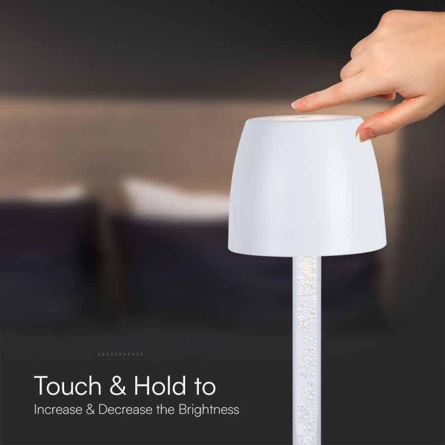 LED Hämardatav laetav puutetundlik laualamp LED/3W/5V 3000K 1800 mAh must