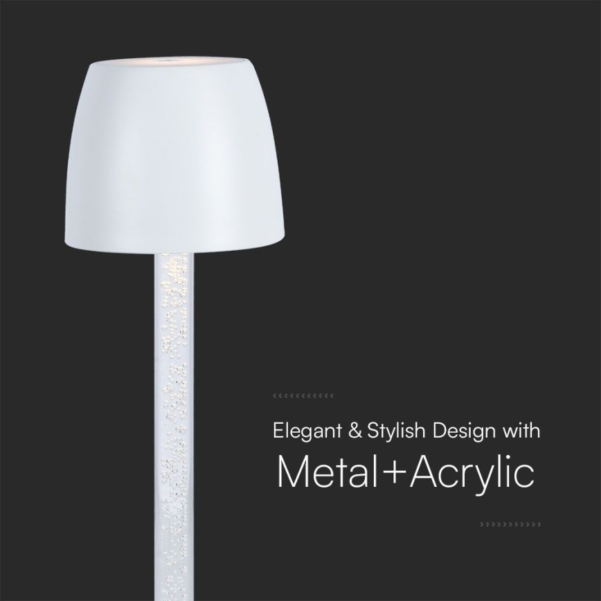LED Hämardatav laetav puutetundlik laualamp LED/3W/5V 3000K 1800 mAh must