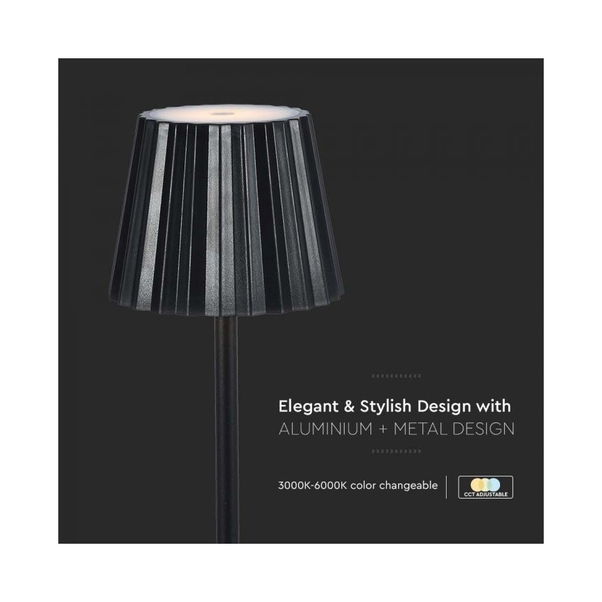 LED Hämardatav laetav puutetundlik laualamp LED/4W/5V 3000-6000K 1800 mAh must