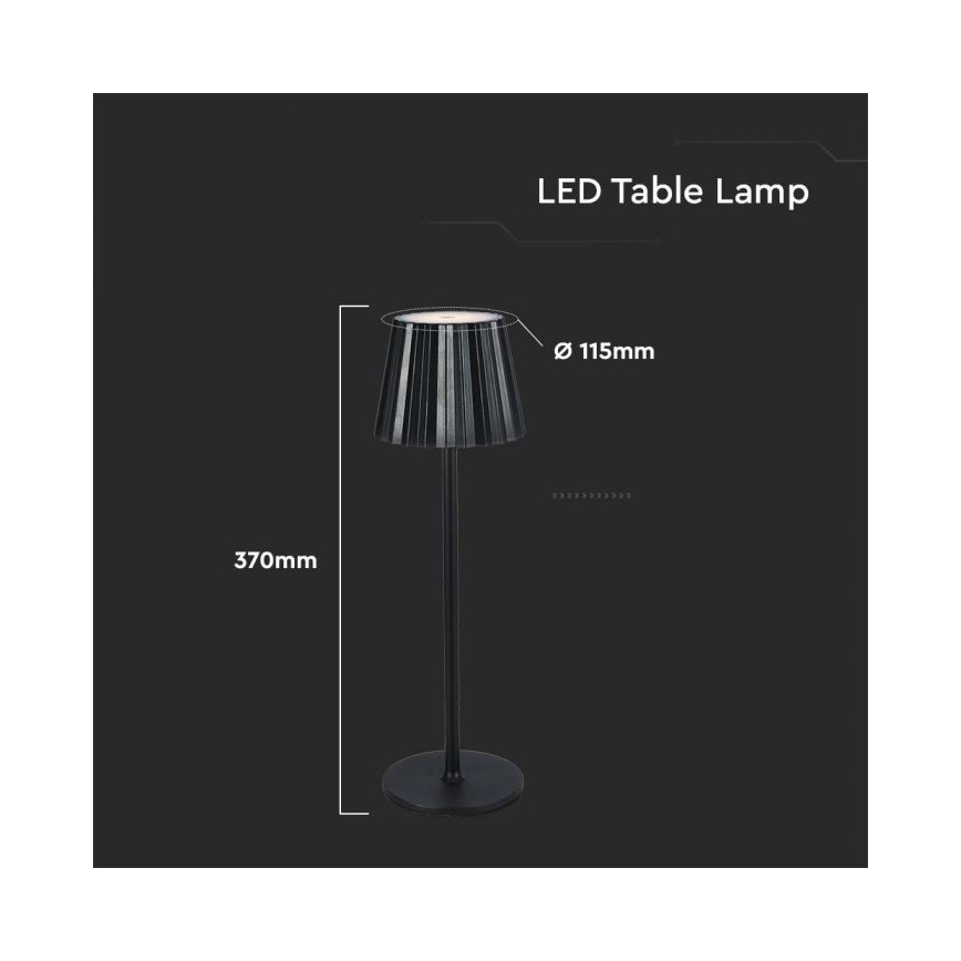 LED Hämardatav laetav puutetundlik laualamp LED/4W/5V 3000-6000K 1800 mAh must