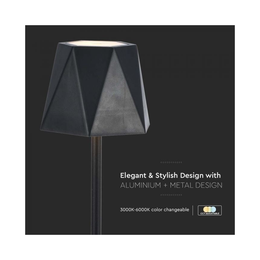 LED Hämardatav laetav puutetundlik laualamp LED/4W/5V 3000-6000K 1800 mAh must
