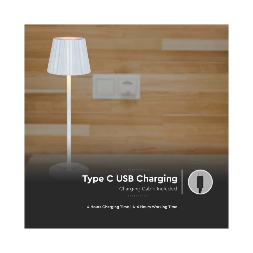 LED Hämardatav laetav puutetundlik laualamp LED/4W/5V 3000-6000K 1800 mAh valge