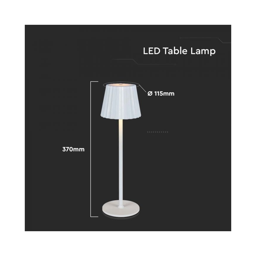 LED Hämardatav laetav puutetundlik laualamp LED/4W/5V 3000-6000K 1800 mAh valge