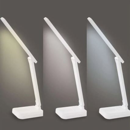 LED Hämardatav laetav laualamp LED/5W/3,7V 3000K/4000K/6500K 800mAh valge
