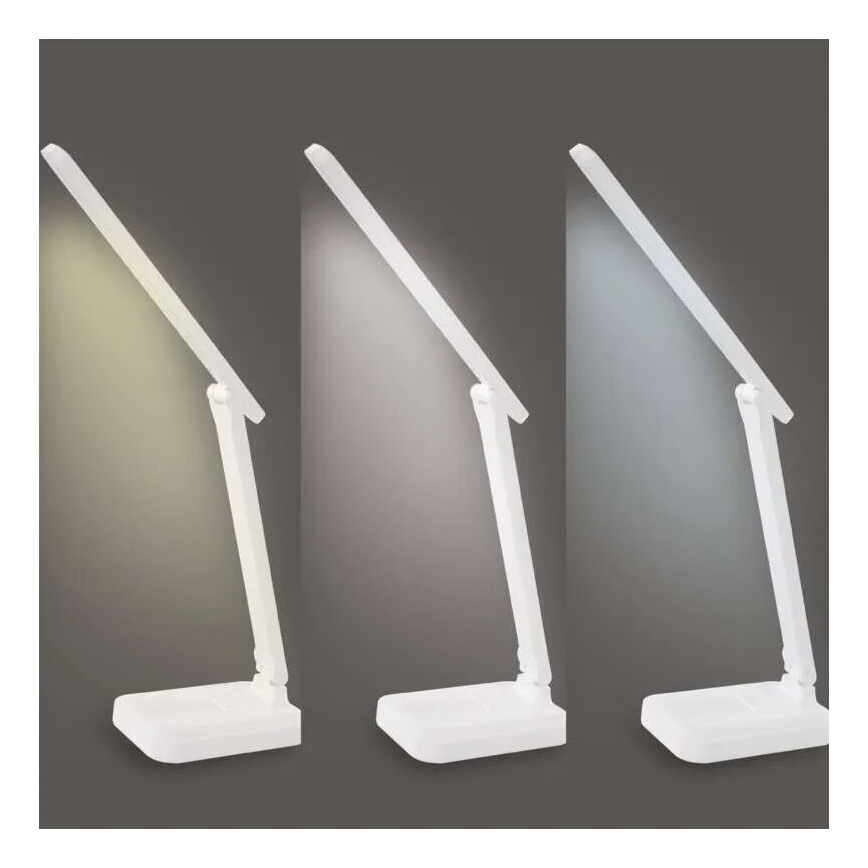 LED Hämardatav laetav laualamp LED/5W/3,7V 3000K/4000K/6500K 800mAh valge