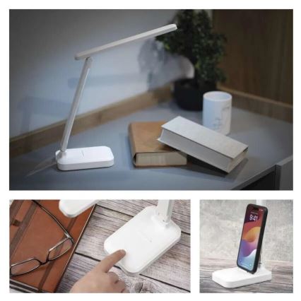 LED Hämardatav laetav laualamp LED/5W/3,7V 3000K/4000K/6500K 800mAh valge