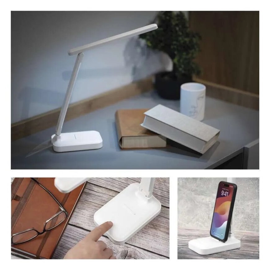 LED Hämardatav laetav laualamp LED/5W/3,7V 3000K/4000K/6500K 800mAh valge