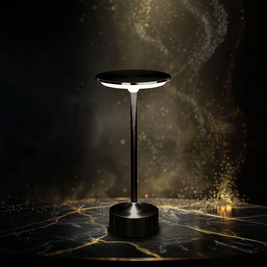 LED hämardatav laetav lauavalgusti NEW YORK LED/1,8W/5V 2700K/4000K/6500K 1200 mAh must