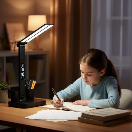 Hämardatav laetav LED-laualamp NOBLITE P LED/5W/5V 3000/4000/6000K 2200 mAh must