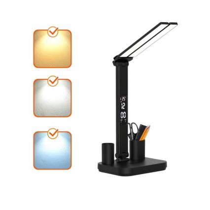 Hämardatav laetav LED-laualamp NOBLITE P LED/5W/5V 3000/4000/6000K 2200 mAh must
