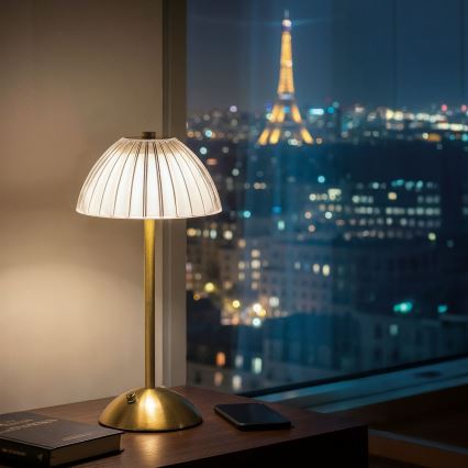 LED-hämardatav laetav laualamp PARIS LED/2W/5V 2700K/4000K/6500K 800 mAh kuldne