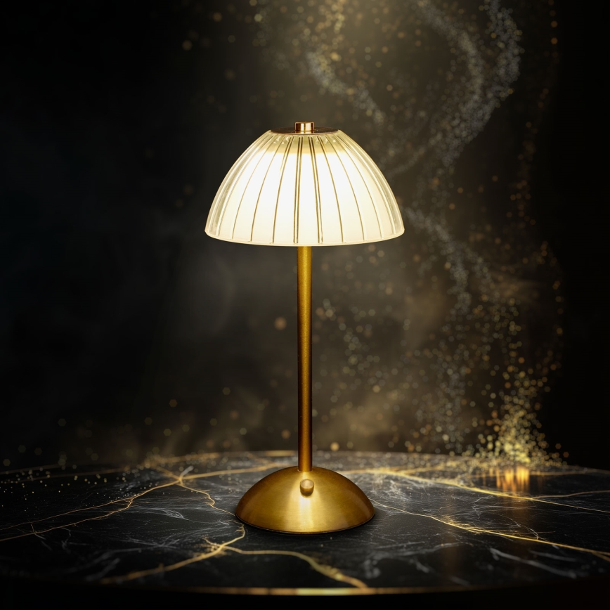 LED-hämardatav laetav laualamp PARIS LED/2W/5V 2700K/4000K/6500K 800 mAh kuldne