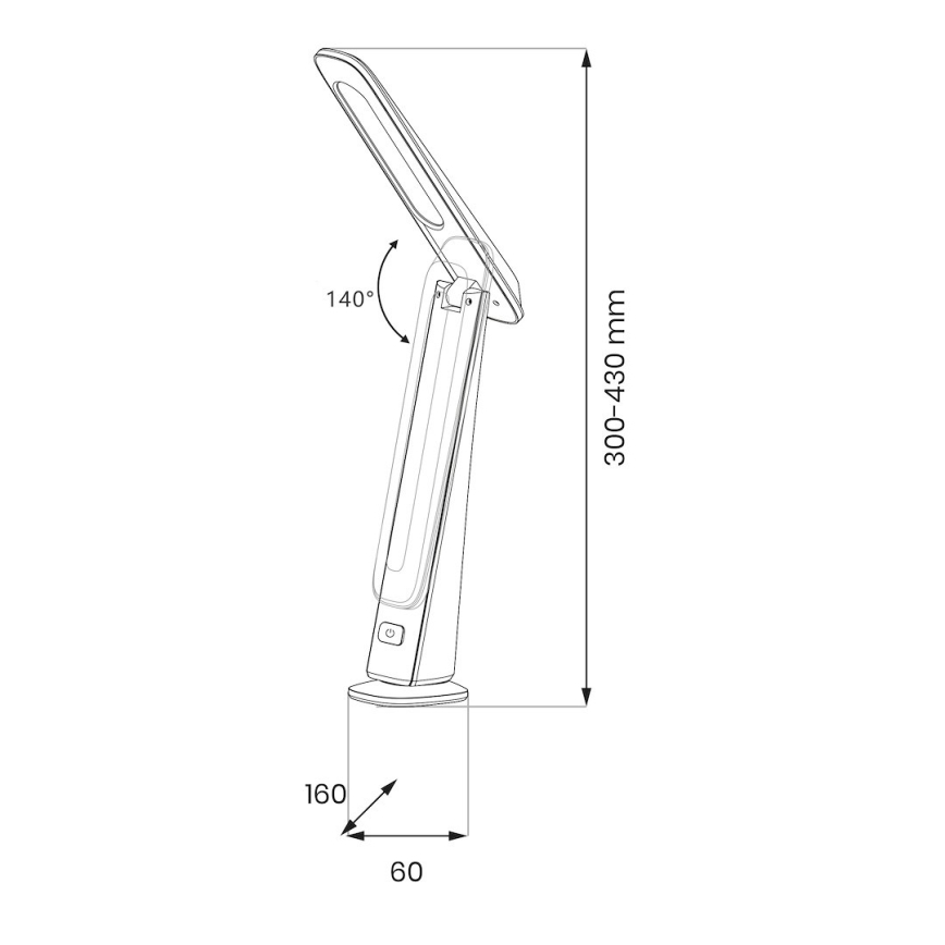 LED hämardatav laetav laualamp TOP LED/4W/5V 1800 mAh 3000/4000/5000K pruun/must