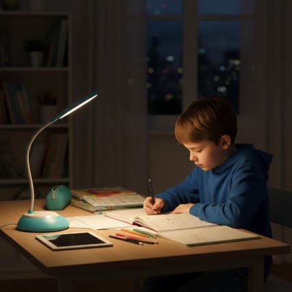 LED Hämardatav laetav laualamp VISUA LED/5W/5V 3000-5000K 1200 mAh sinine