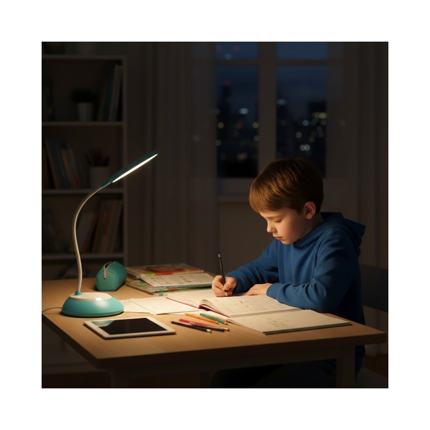 LED Hämardatav laetav laualamp VISUA LED/5W/5V 3000-5000K 1200 mAh sinine