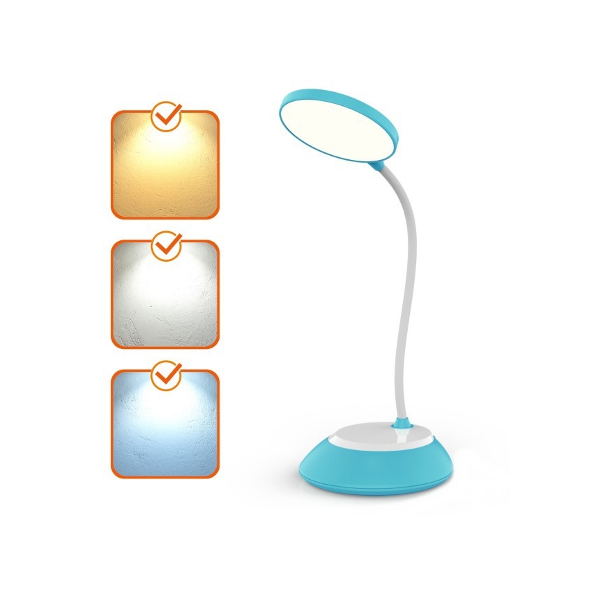 LED Hämardatav laetav laualamp VISUA LED/5W/5V 3000-5000K 1200 mAh sinine