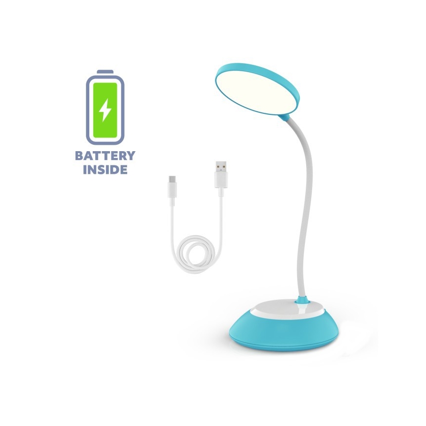 LED Hämardatav laetav laualamp VISUA LED/5W/5V 3000-5000K 1200 mAh sinine