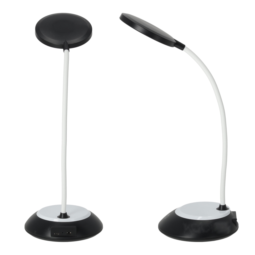 LED Hämardatav laetav laualamp VISUA LED/5W/5V 3000-5000K 1200 mAh must