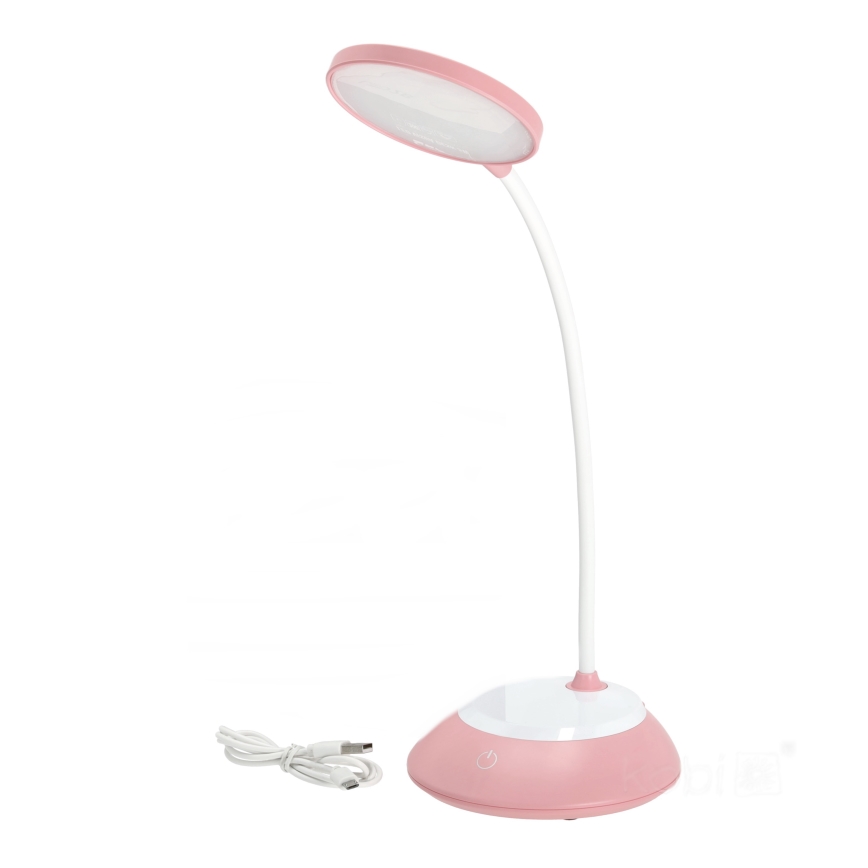 LED Hämardatav laetav laualamp VISUA LED/5W/5V 3000-5000K 1200 mAh roosa