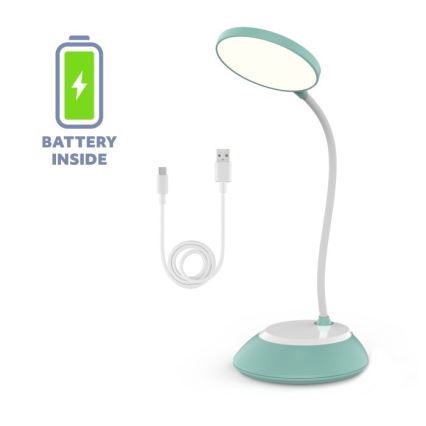 LED Hämardatav laetav laualamp VISUA LED/5W/5V 3000-5000K 1200 mAh türkiis