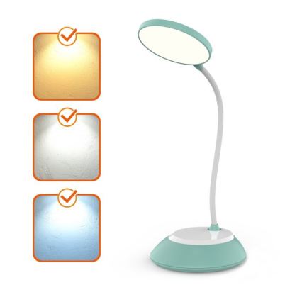 LED Hämardatav laetav laualamp VISUA LED/5W/5V 3000-5000K 1200 mAh türkiis