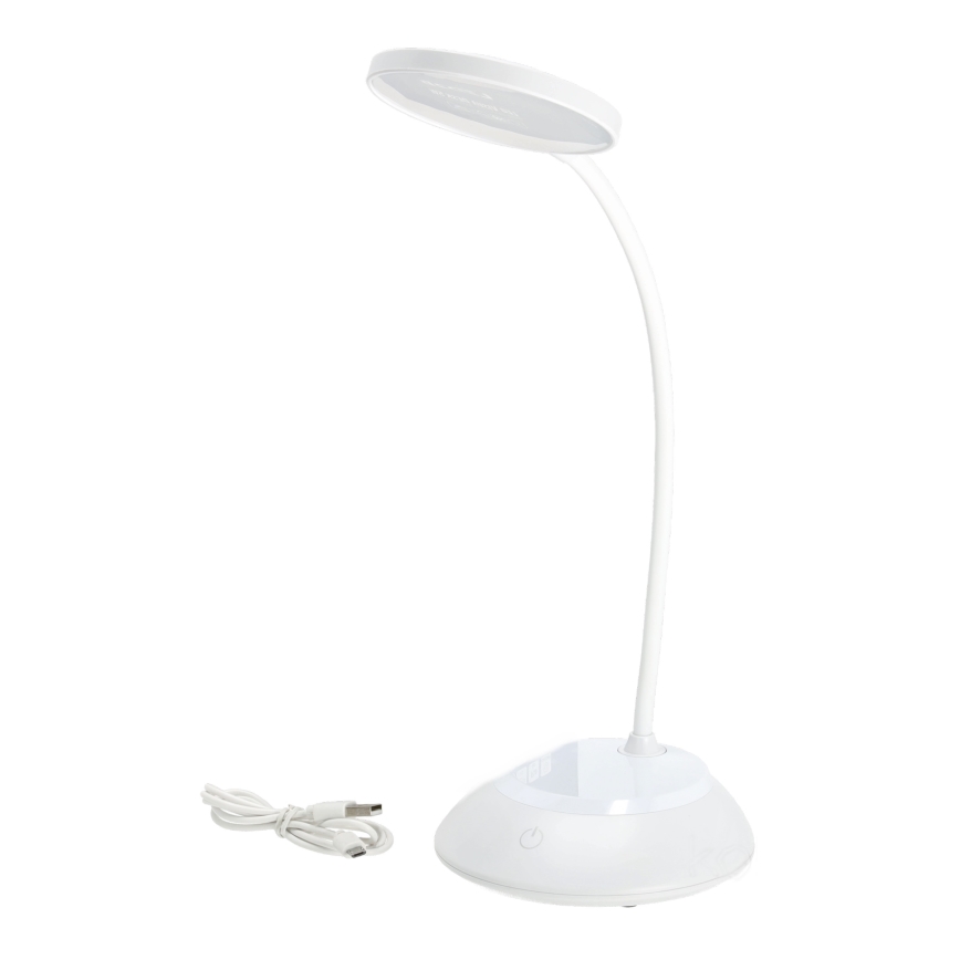 LED Hämardatav laetav laualamp VISUA LED/5W/5V 3000-5000K 1200 mAh valge