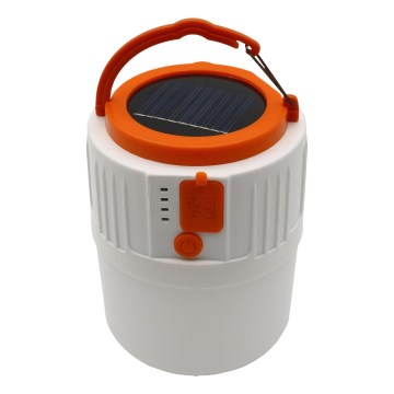 LED Hämardatav laetav päikesepaneeliga hele akupanga funktsiooniga K1 LED/3W/3,7V 7000K IPX4 3200 mAh valge
