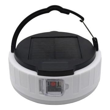 LED Hämardatav laetav päikesepaneeliga lamp akupanga funktsiooniga K3 LED/2W/5,5V 6500K IPX4 2400 mAh must/valge