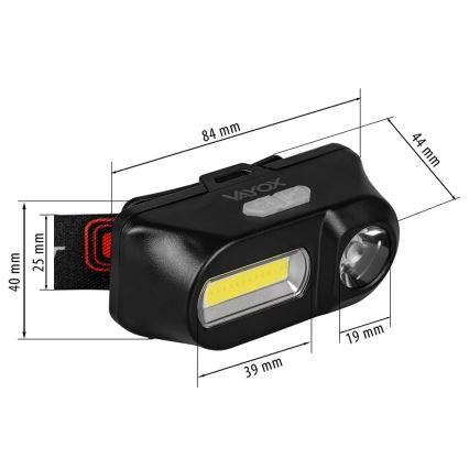 LED Hämardatav laetav pealamp 2xLED/5V IP44 210 läikiv 2000 mAh