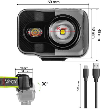LED hämardatav laetav pealamp LED/10W/5V/3xAAA IP66 800 lm 1000 mAh