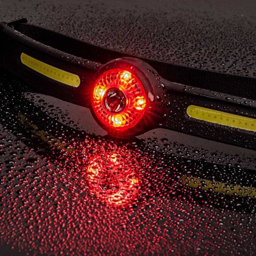 Hämardatav laetav LED-pealamp punase valgusega LED/5V IPX4 550 lm 600 mAh