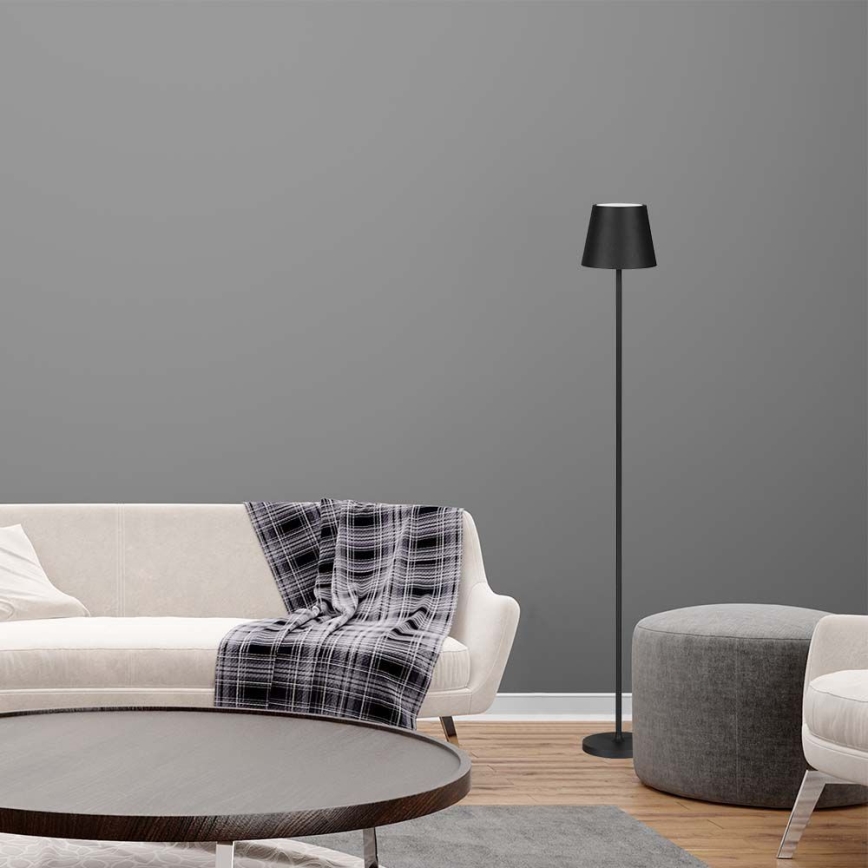 LED Hämardatav laetav põrandalamp 3-ühes LED/4W/5V 4400 mAh 3000K IP54 must