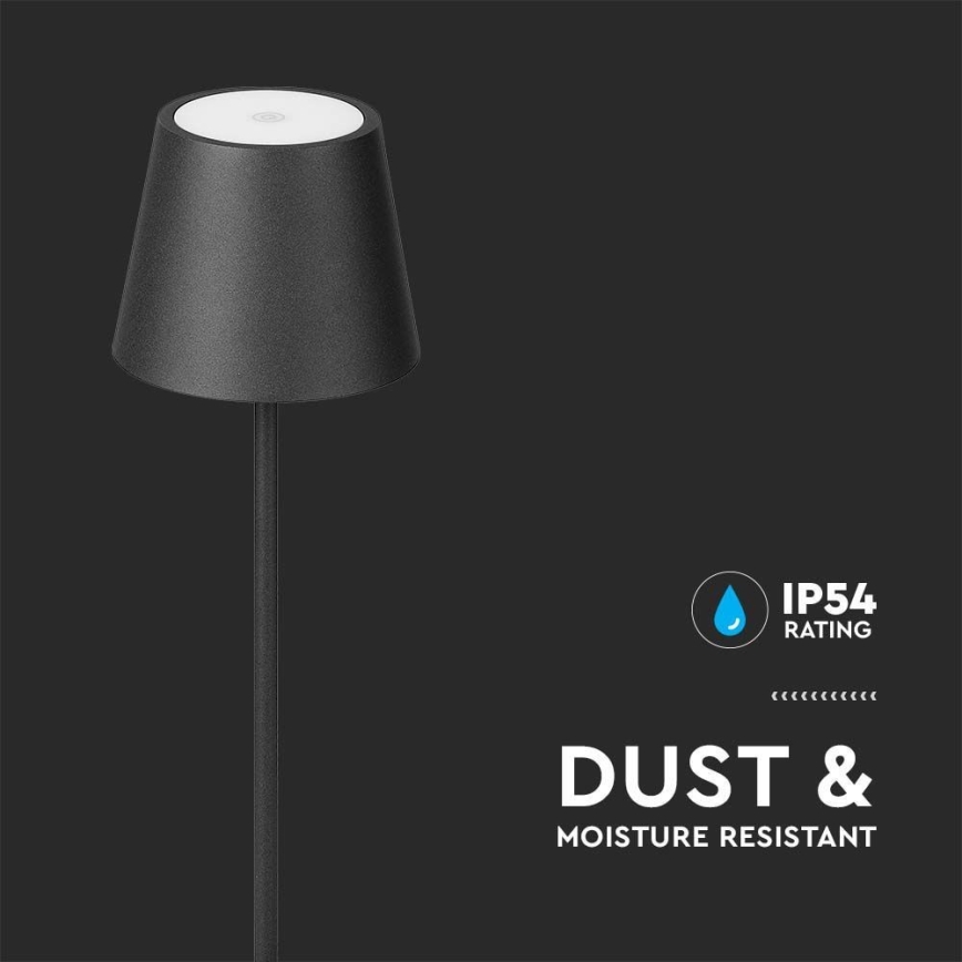 LED Hämardatav laetav põrandalamp 3-ühes LED/4W/5V 4400 mAh 3000K IP54 must